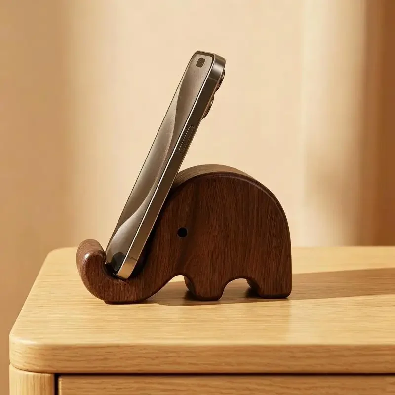 Outdoor Furniture Wood - Creative Black Walnut Solid Wood Phone