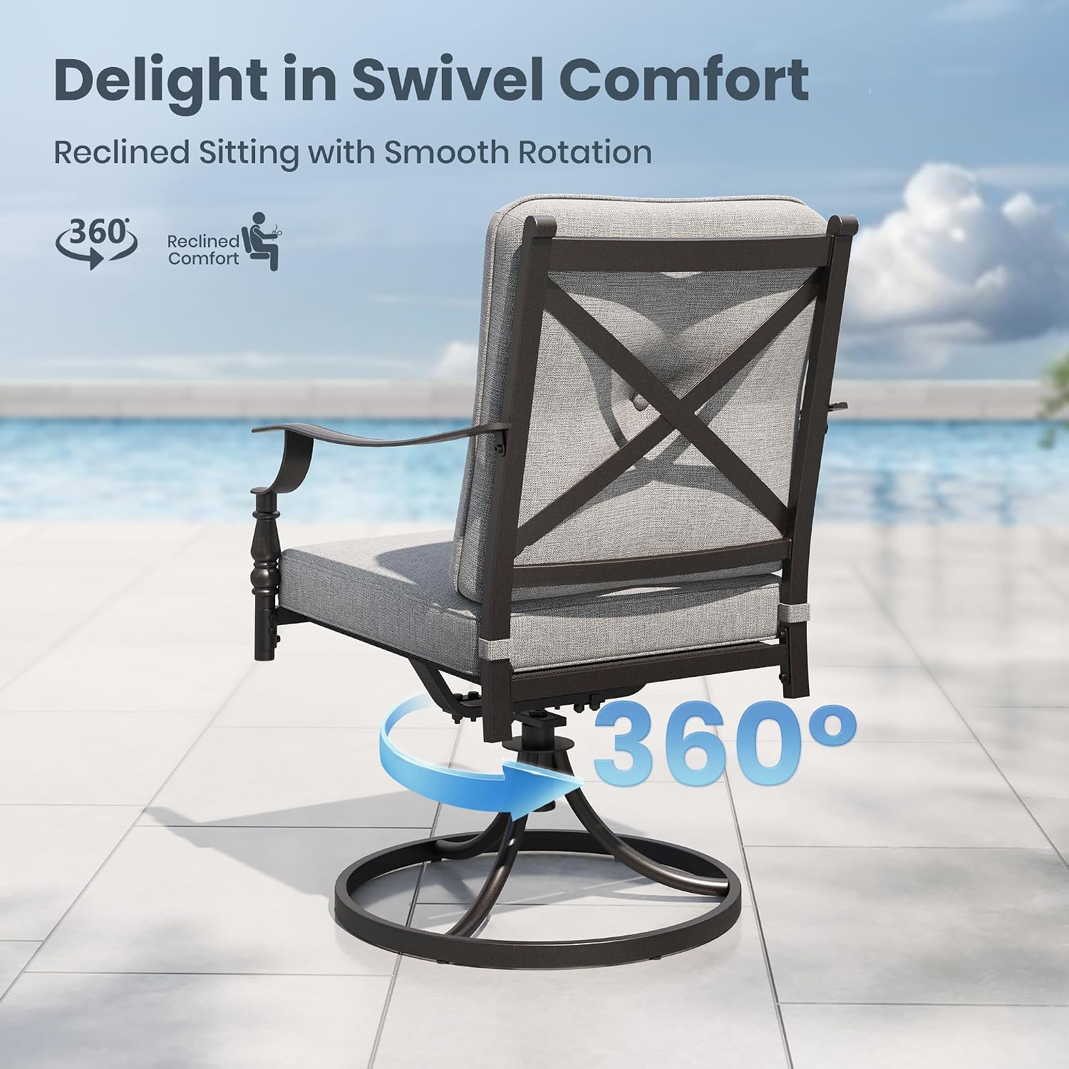 Swivel Patio Chairs 2PCS, Meta - Outdoor Furniture Metal Chairs recension och pris
