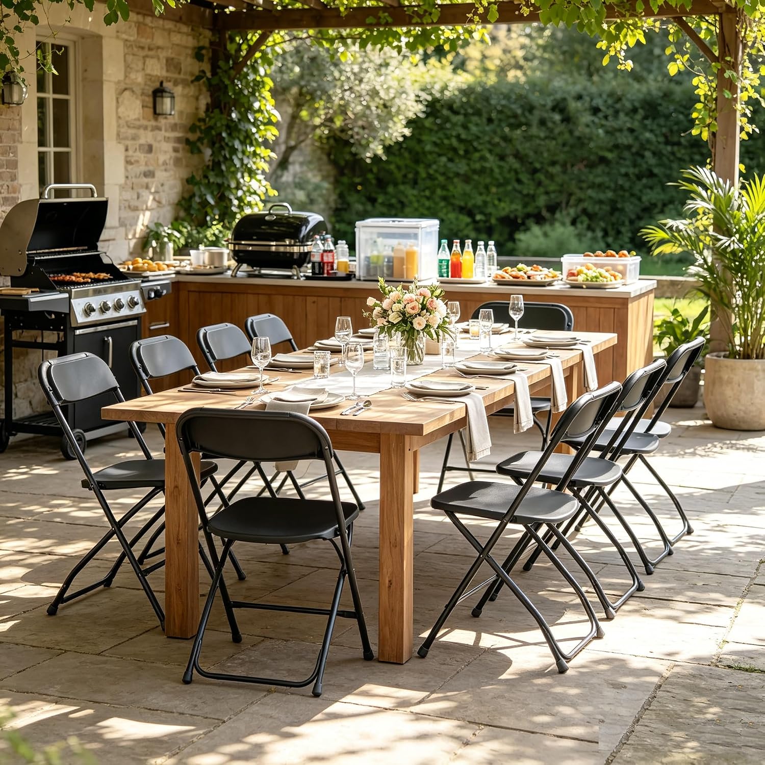 Black Folding Chair Metal Fram - Outdoor Furniture Metal Chairs recension och pris